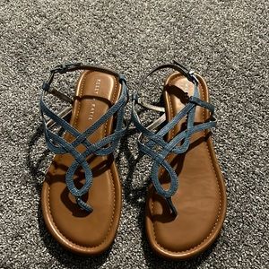 Blue strappy sandals